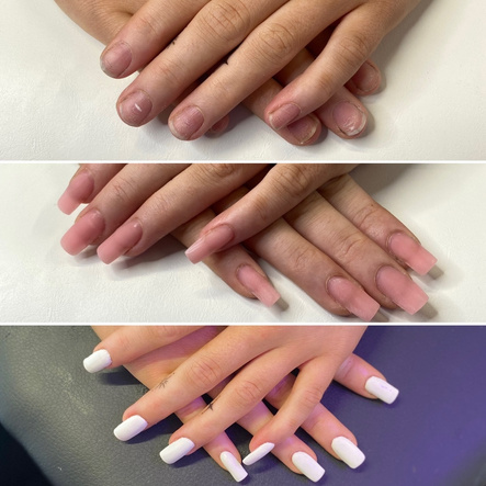 Hard Gel Extensions. Nail Extensions